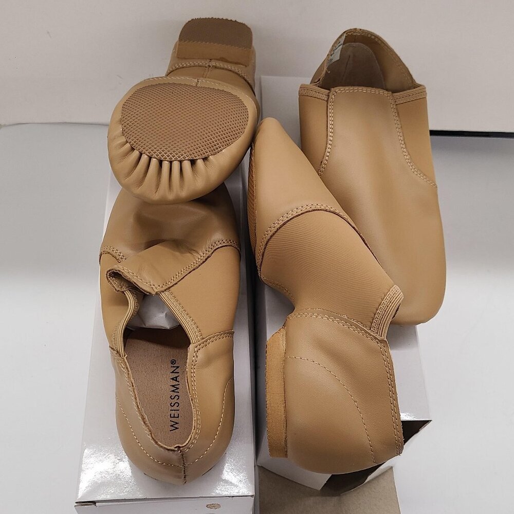 NIB Leather Classic Slip-On Jazz Shoe W800 Weissman Dancewear 6.5AM - Picture 2 of 14